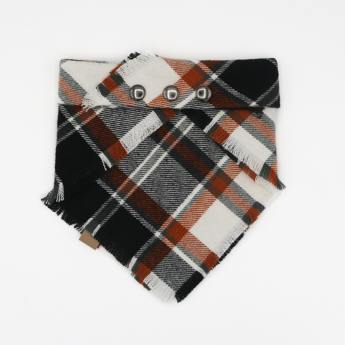 Rustic autumn plaid snap on bandana by The Luminous Pets