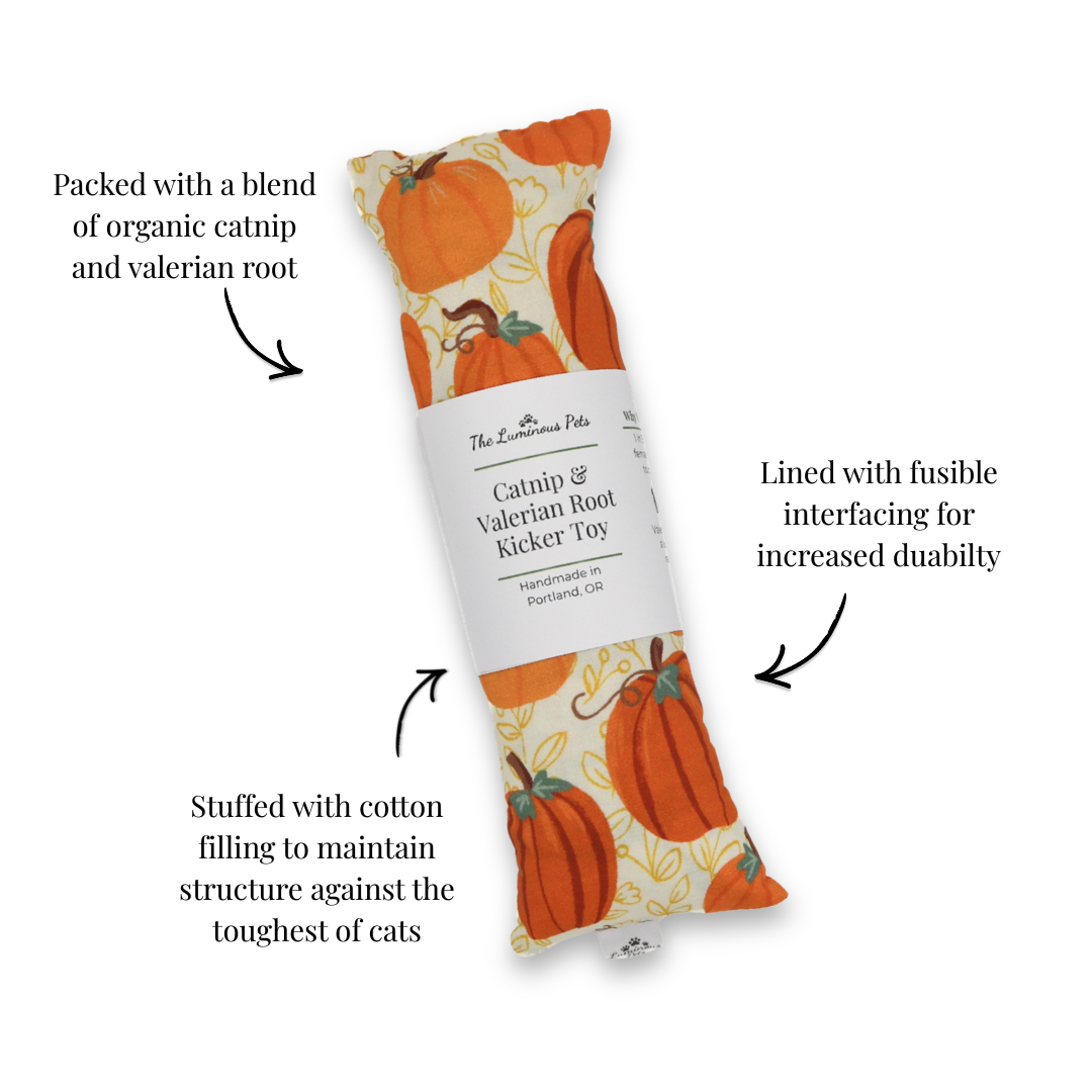 Catnip with valerian root cat toys by The Luminous Pets _ Painted Pumpkins Autumn