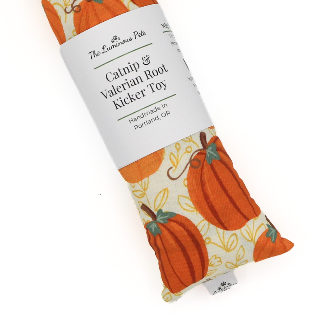 Catnip with valerian root cat toys by The Luminous Pets _ Painted Pumpkins Autumn