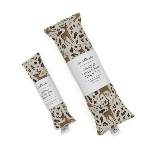 Catnip with valerian cat toy by The Luminous Pets _ Playful deer with autumn leaves