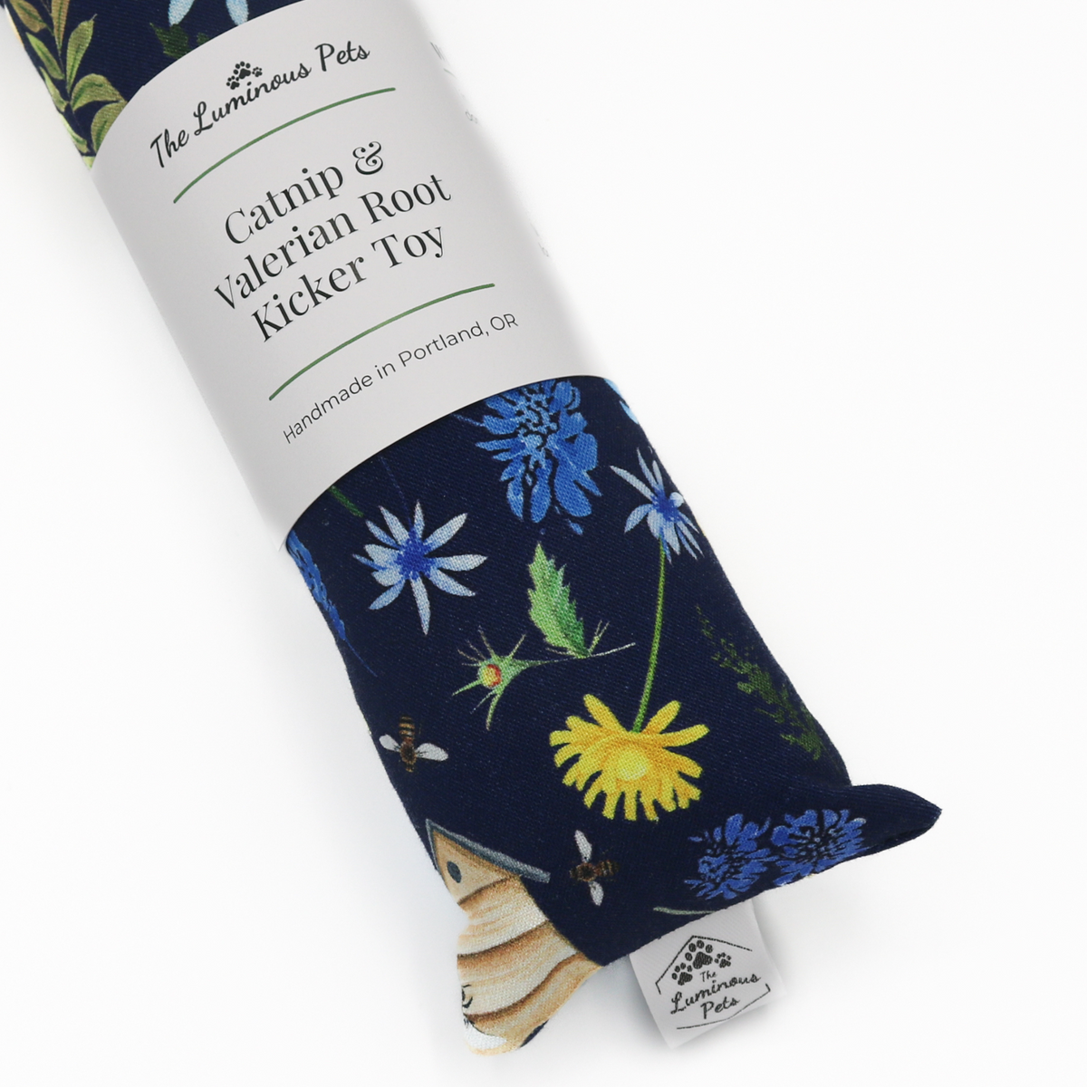 Plants and bees cat toy with catnip and valerian root by The Luminous Pets