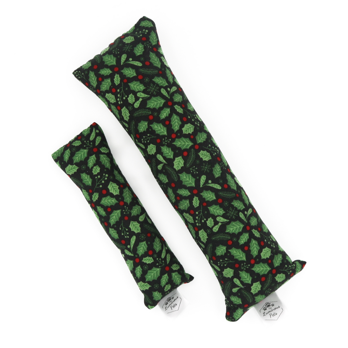 Organic catnip with valerian root cat toy by The Luminous Pets | Holly berries and branches on black