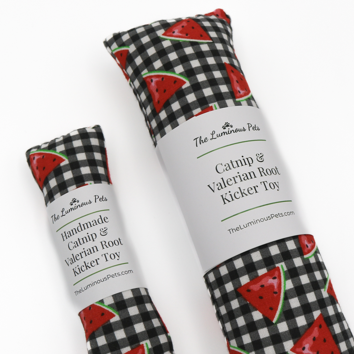 Organic catnip with valerian root cat toy | Handmade by The Luminous Pets | Watermelon design
