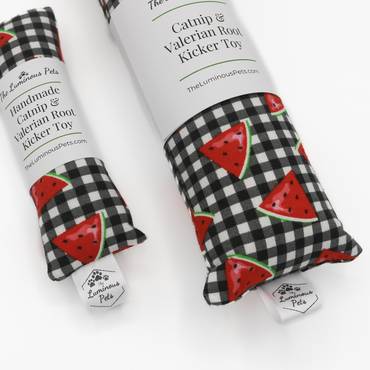 Organic catnip with valerian root cat toy | Handmade by The Luminous Pets | Watermelon design
