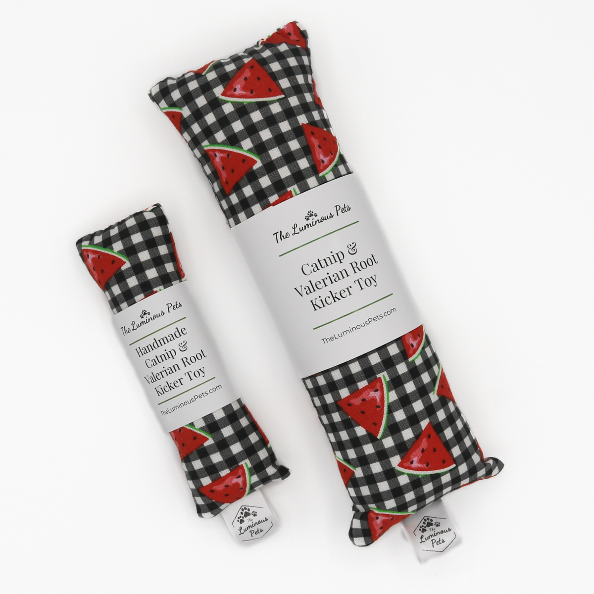 Organic catnip with valerian root cat toy | Handmade by The Luminous Pets | Watermelon design
