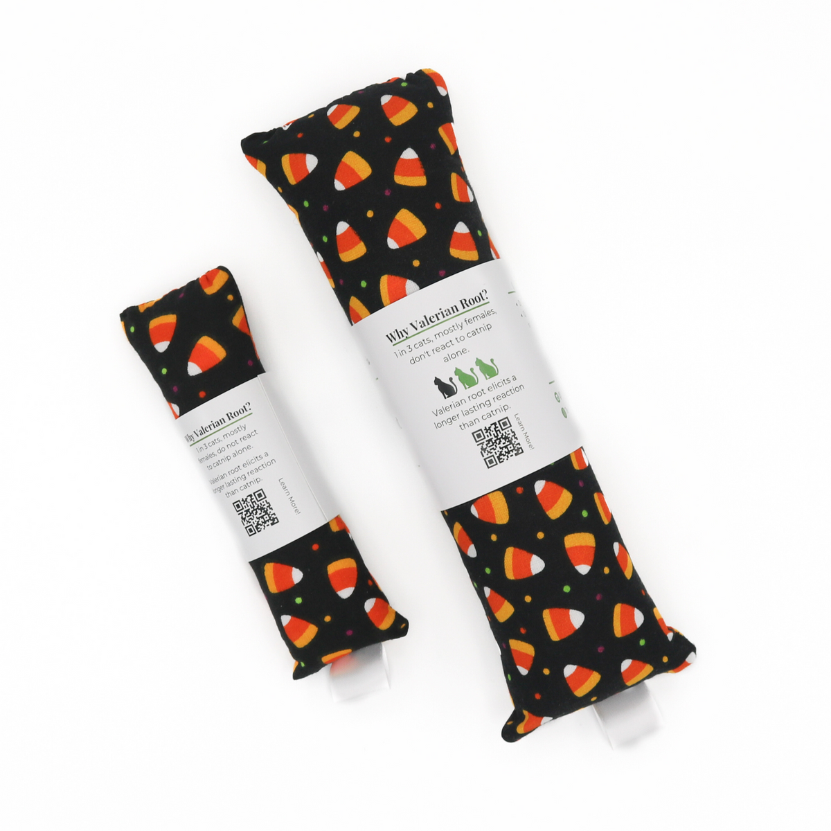 Organic catnip with valerian root cat toy | Handmade by The Luminous Pets | Halloween Candy Corn design