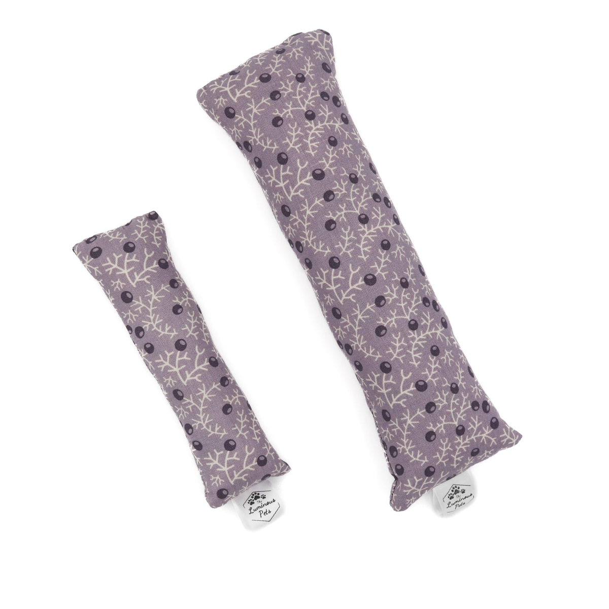 The Luminous Pets Catnip with Valerian Cat Toys olive branches on purple