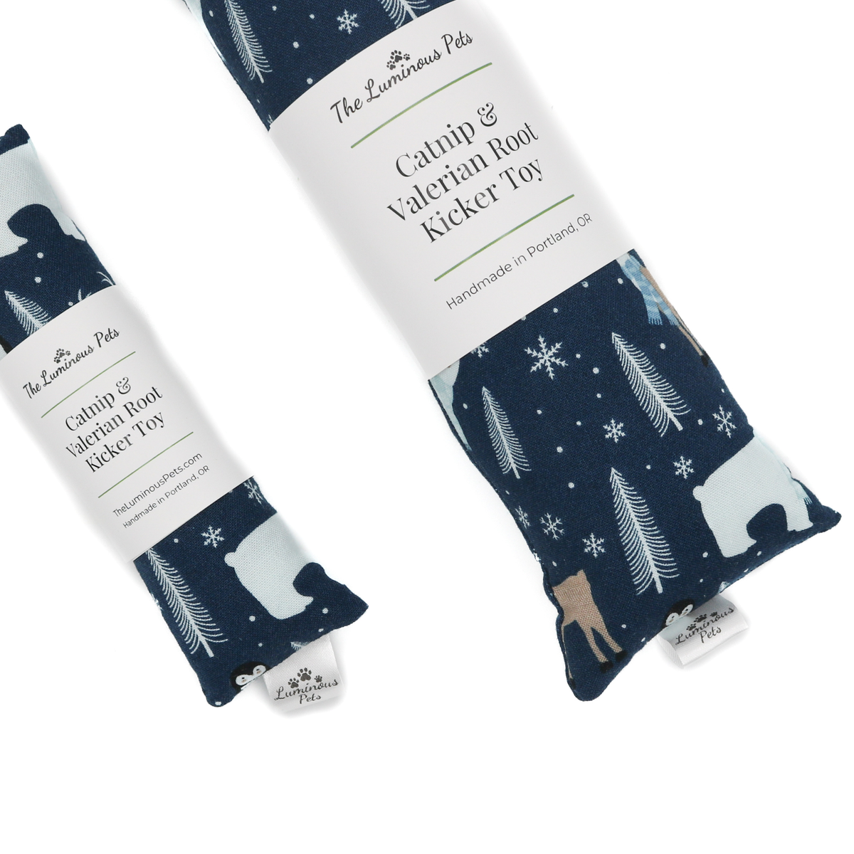 The Luminous Pets Catnip with Valerian Cat Toys winter animals - penguins, polar bears and deer.