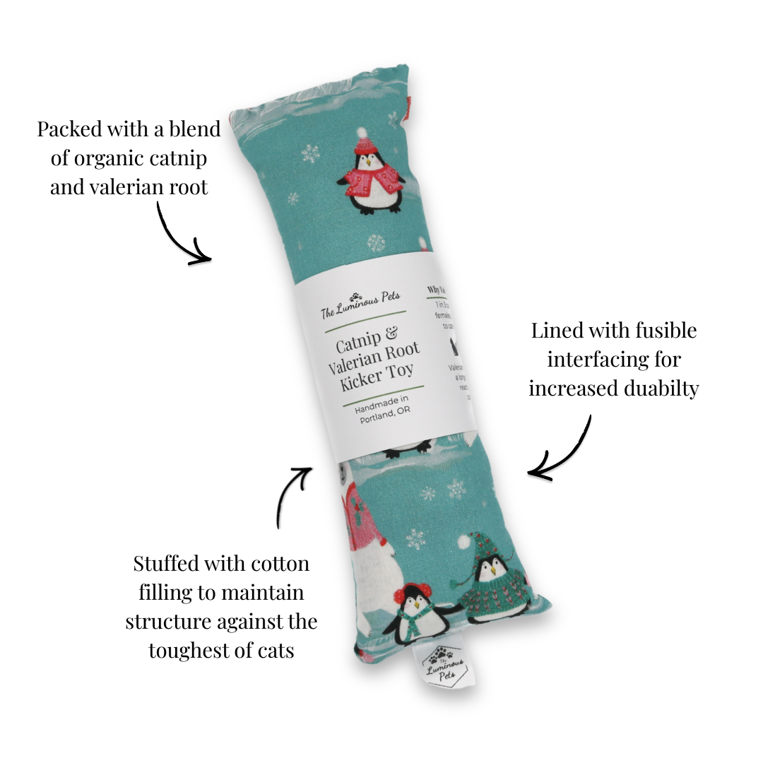 The Luminous Pets Catnip with Valerian Cat Toys winter penguins and polar bears