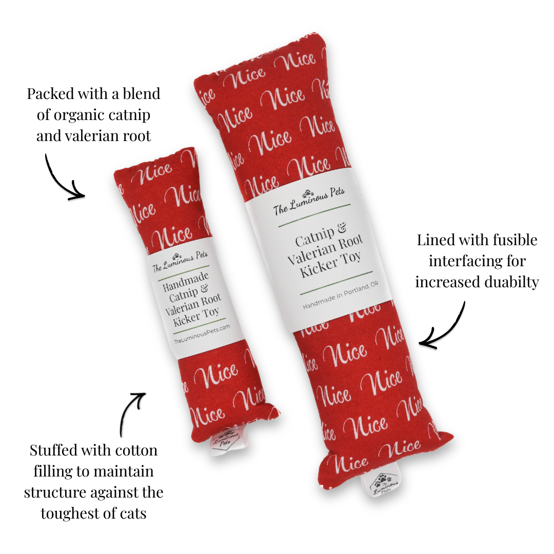 Christmas Nice List Cat toy with catnip and valerian root by The Luminous Pets