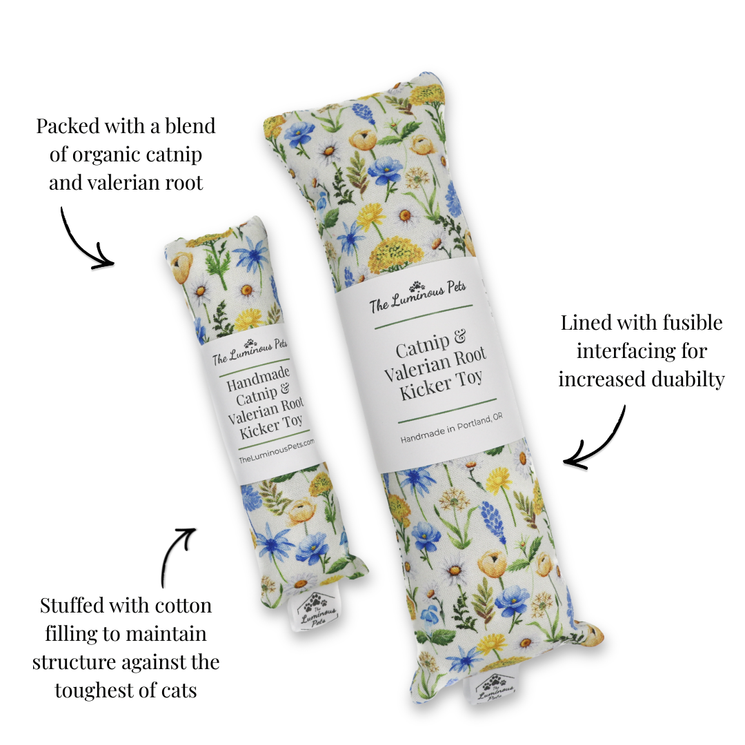 organic catnip with valerian root cat toys summer flower themed by The Luminous Pets