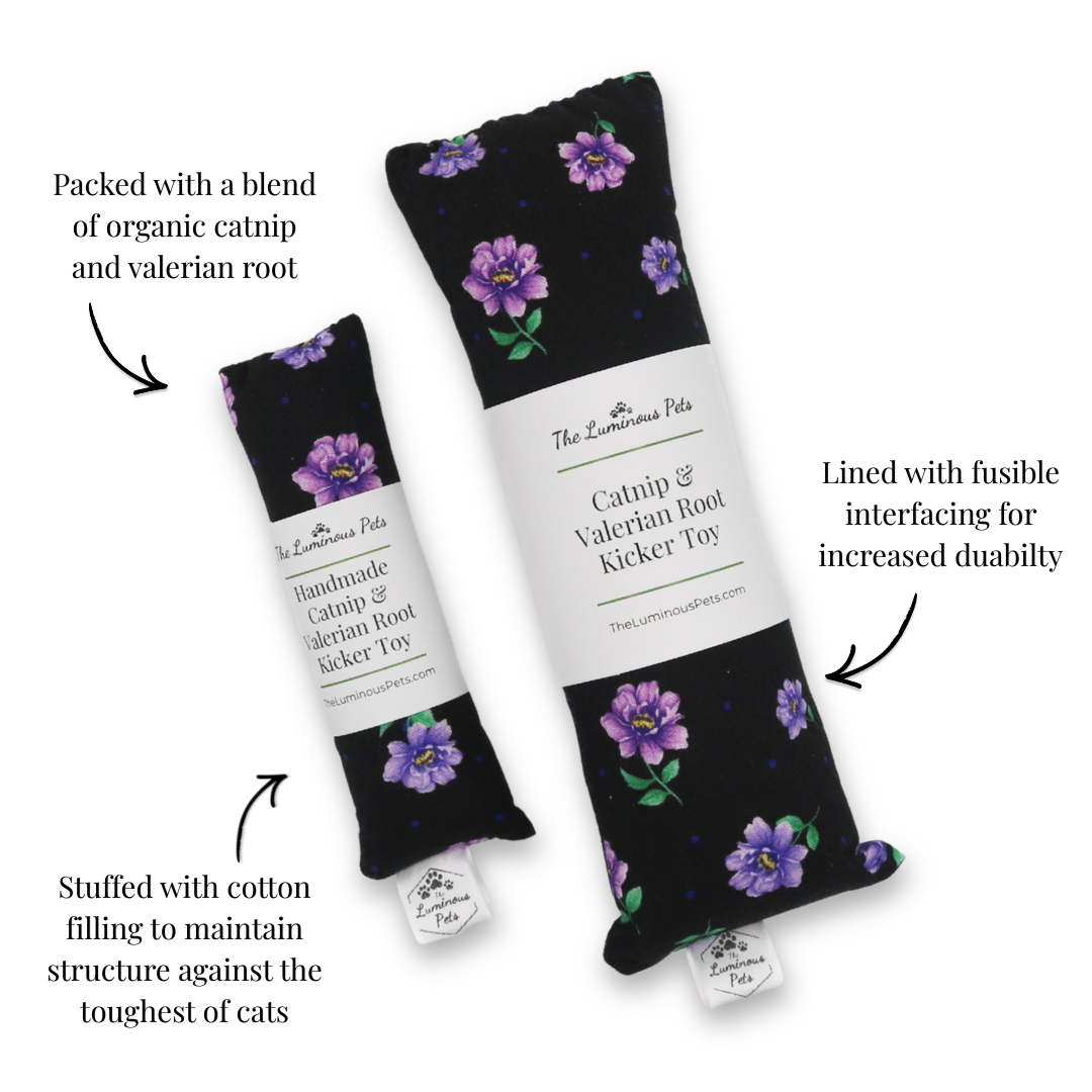 Organic catnip with valerian root cat toy | Handmade by The Luminous Pets | Floral Dahlia design